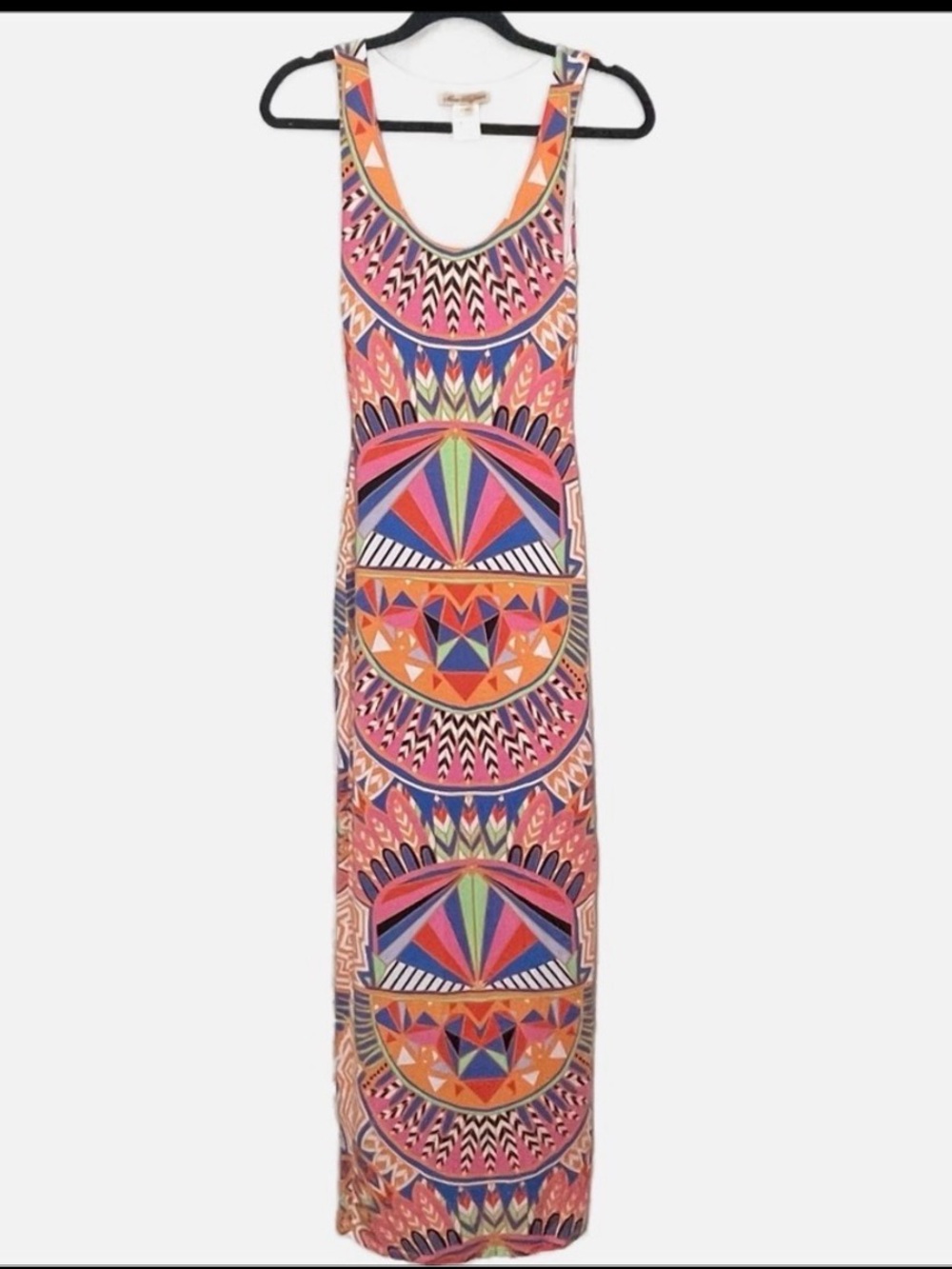 Mara Hoffman Aztec Print Maxi Dress XS Fitted Tank Tribal Boho Resort Vacation - Picture 6 of 8